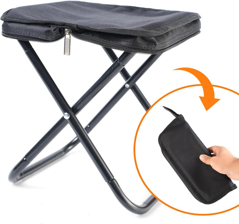 10 Inch 220lbs Camping Stool Portable Folding Stool with Carry Bag Weight Load Portable Stool for Camping Fishing