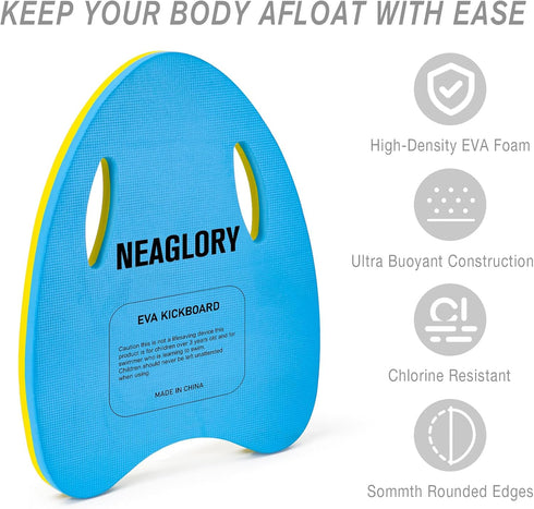 NEAGLORY 5 Pieces Water Aerobics Set, Aquatic Exercise Pool Fitness Equipment with Foam Dumbbell, Swim Kickboard, Pull