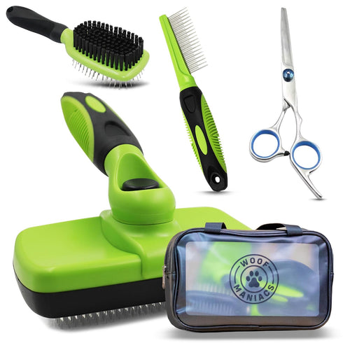 Doodle Grooming Kit with Carrying Case - Includes Slicker Brush, Dematting Comb, Grooming Scissors & Detangling Brush