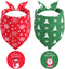 Christmas Dog Bandanas XLarge 2PCS, for Dog, Triangle Reversible Holiday Bandana for