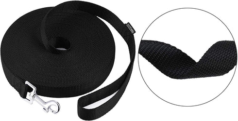AmaGood Dog/Puppy Obedience Recall Training Agility Lead, Long Leash for Dog Training, 20 feet, Black