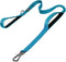 PetiFine 5FT Heavy Duty Dog Leash - Soft Padded Double Handle, Reflective Nylon Walking Lead for Dogs, Blue