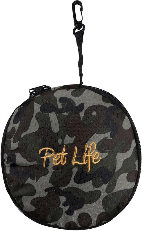 PET LIFE 'Dual Folding' Waterproof Food and Water Collapsible Travel Pet Bowl Feeder Waterer Fountain, One Size,