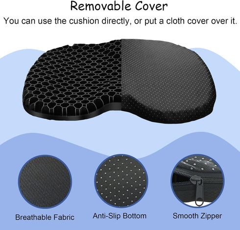 NEW-Vi Anti-Slip Kayak Seat Cushion - Waterproof Thicken Gel Pad for Sit in Kayak Chair Accessories