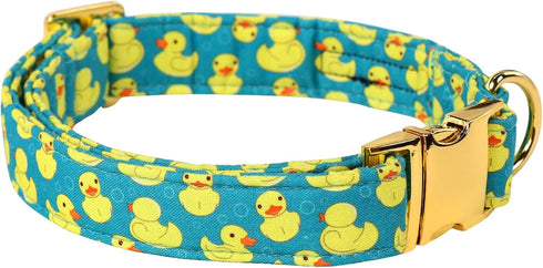 Maca Bates Cute Duck Green Dog Collar for Dogs Adjustable Thick Collars Accessories Gift for Small Medium Large XL Girl Boy Male Female Puppy Pet