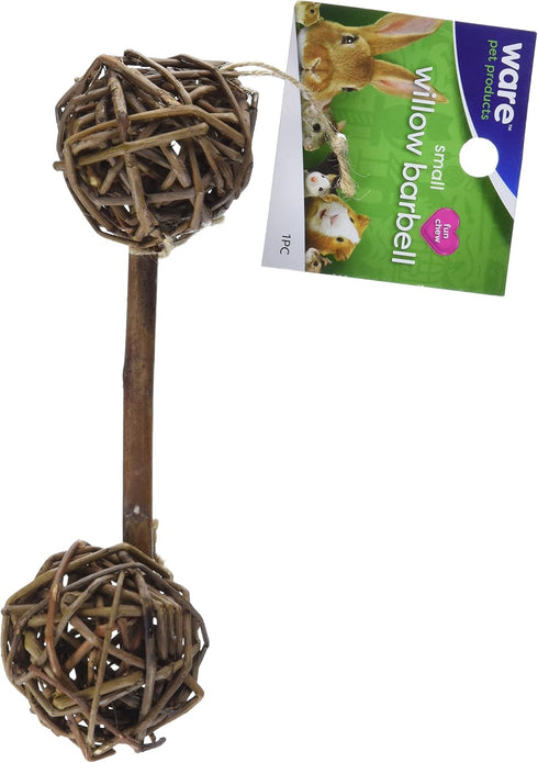 Ware Manufacturing Natural Woven Willow Small Pet Chew Toy, Barbell