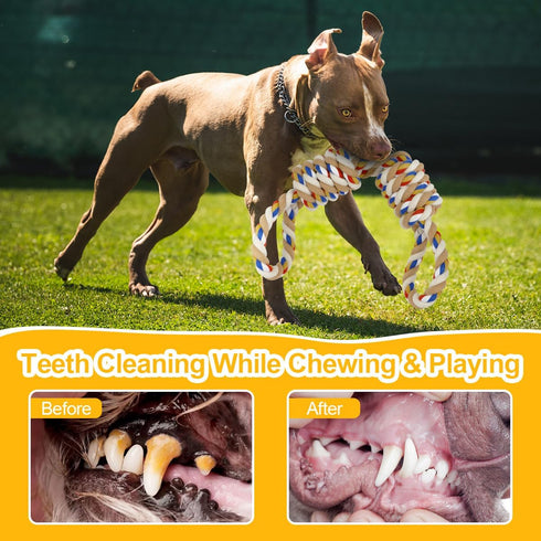 ETACCU Dog Rope Toys for Large & Medium Dogs, 2 Pack 22 Inch Tug of War Toy for Aggressive Chewers, Indestructible