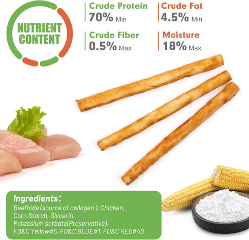 MON2SUN Dog Treats, 5 Inch Chicken Wrapped Collagen Sticks, Teeth Cleaning Collagen Dog Chews for Small Dogs, Healthy Dog Snacks, 10.58oz (40 Count-Pack of 1)