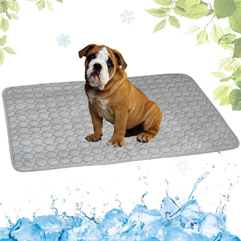 Dog Cooling Mat Washable, Portable Summer Dog Pad, Water-Absorbent Ice Silk Self-Cooling Mat for