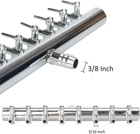 Stainless Steel 8 Ways Air Flow Splitter Lever Control Valve for Aquarium Fish Tank