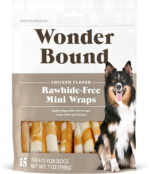 Wonder Bound Chicken Wrapped Mini Sticks - 15 Count - Rawhide-Free Dog