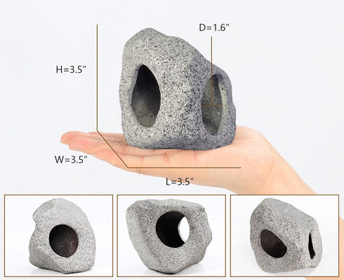Safe Non-Toxic Ceramic Aquarium Hideaway Rock Cave for Aquatic Pets to Breed, Play, and Rest, Betta Fish Tank Decor