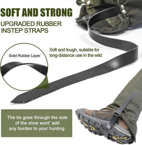 Tactical Leg Gaiters - Full Length Zip Waterproof Breathable High Gaiters for Hunting, Hiking, Walking