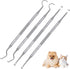 Mudder 4 Pieces Dog Dental Tools, Stainless Double Headed Cleaning Tool Set, Tartar Remover for Dogs Cats
