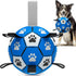 Dog Ropes Toys Soccer Ball with Straps - Interactive Tug of War Toy, Durable Water Toy for Medium & Large Dogs - Blue &