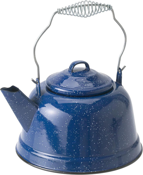 GSI Outdoors Tea Kettle - Enameled Steel 10 Cup for Outdoor Cooking, Camping, Cabin, Home Kitchen