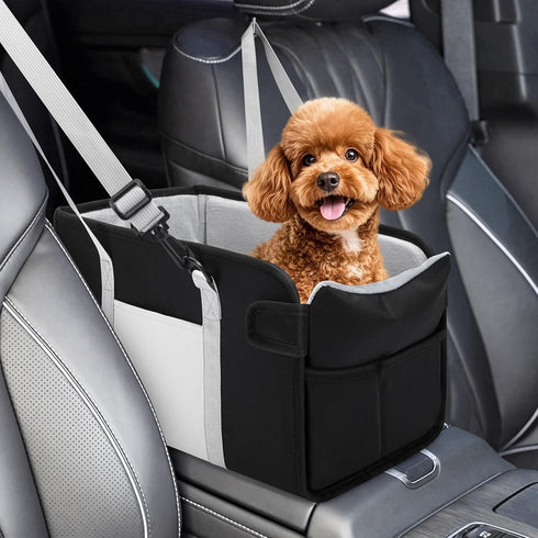 Portable Dog Car Seat for Small Dogs, Booster Seat with Safety Leash