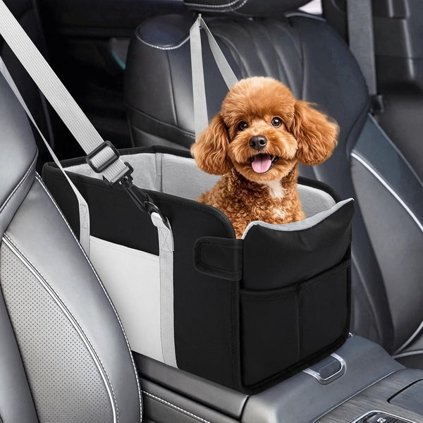 Portable Dog Car Seat for Small Dogs, Booster Seat with Safety Leash