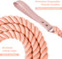 5FT Ombre Cotton Dog Leash - Heavy Duty Braided Training Leash with Comfortable PU Leather Handle for Small, Medium &