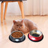 3 PCS SUOXU Stainless Steel Cat Bowls, Non-Skid Base Leak-Proof Feeding Bowls with Cute Cats Painted