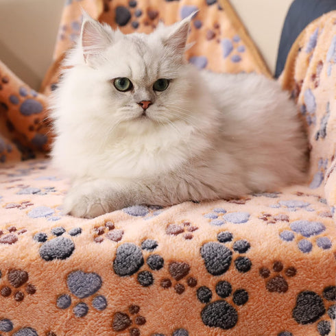 1 Pack 3 Blankets, Super Soft Fluffy Premium Fleece Pet Blanket, Medium (30x20 inch, Brown/Pink/White)