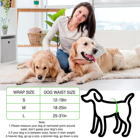 100 Count, Dog Diapers Male Disposable Super Absorbent, Male Dog Wraps Leak Proof, Ultra Dry & Breathable, Large