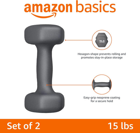 Neoprene Dumbbell Hand Weights by Amazon Basics