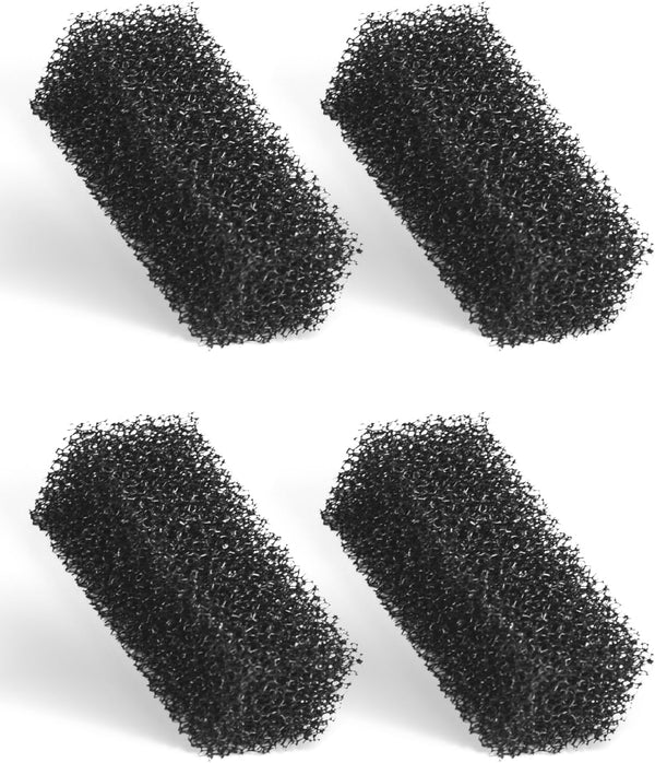 Pawfly 4 Pcs Replacement Filter Pads for 3-10 Gallon Internal Aquarium Filter, Black Bio Foam for Water Filtration,