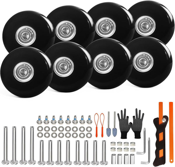 ASUNTOM Luggage Wheels Replacement 50x14mm, 8PCS Swivel Caster Wheels with Axles & Repair