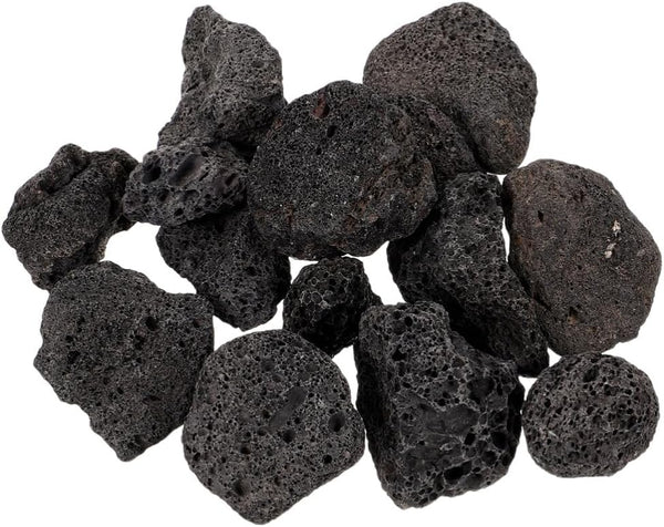 INOOMP Aquarium Lava Rocks, 1 Set of Black Volcanic Rocks, Natural Lava Pebbles for Planter, Fireplaces, Fire Pits,