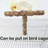 Natural Bird Perch Stand with Suction Cup, Wood Training Perch for Small Medium Large Parrots, T Shape