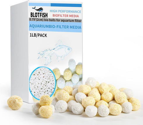 Aquarium Filter Media 0.8 Inch Ceramic Bio Balls 1 LB with Mesh Bag for Freshwater and Marineland Aquarium Pond Filter