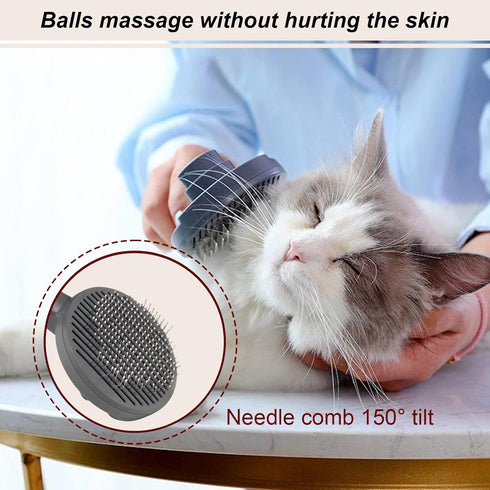 Cat Dog Grooming Brush - Self Cleaning Slicker Brush, Pet Tool for Loose Hair & Tangles, 2 Pack for All Hair Types