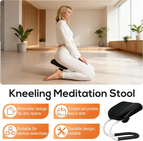 Suttqke Meditation Bench | Meditation Chair | Kneeling Prayer Bench | Seiza Chair - Adjustable Height, Portable Metal