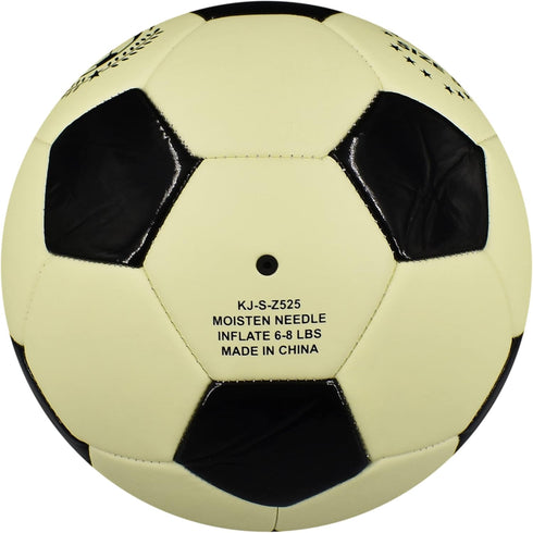 Senston Glow in The Dark Soccer Ball, Glowing Leather Size 5 Indoor Outdoor Night Soccer Ball with Pump