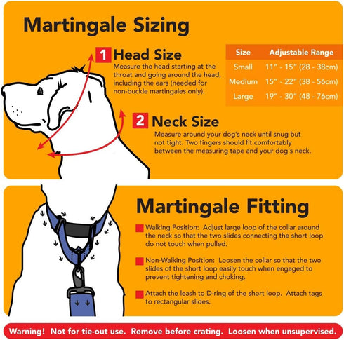 If It Barks 1.5" Reflective Martingale Collar - Adjustable, Durable, Comfy - Made in USA - Ideal for Training - Large,
