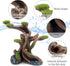 Reptile Decor Aquarium Decorations - Artificial Moss Resin Fish Tank Rocks Simulation Hollow Tree Accessories (Small)