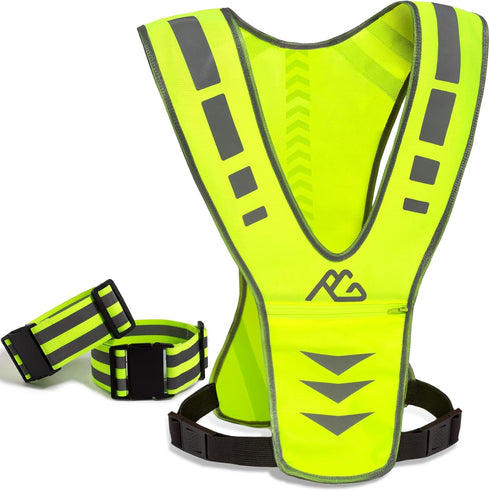 Reflective Running Vest Gear, Safety Reflective Vest for Women and Men, Walking, Running, Cycling at Night
