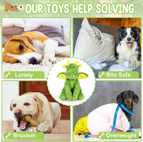 Squeaky Plush Dog Toy with Crinkle Paper, Durable Chew Toys for Small, Medium, and Large Dogs