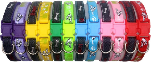 YOY 12 pcs/Set Soft Nylon Puppy Whelping ID Collars - Adjustable Washable Baby Dog ID Bands for Breeders