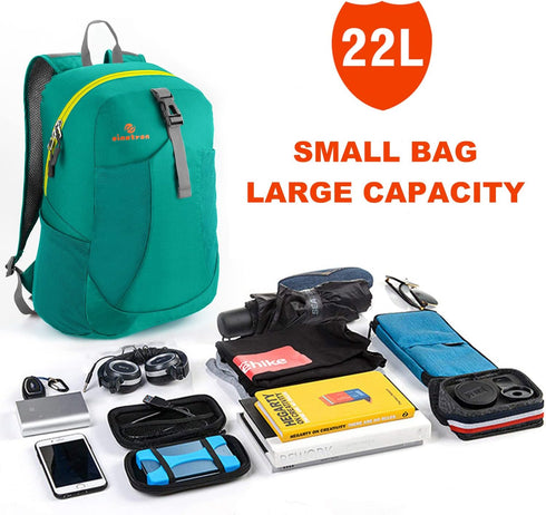 sinotron 22L Lightweight Packable Day Pack Backpack for Travel, Camping, Vacation, Small Hiking for Women Men