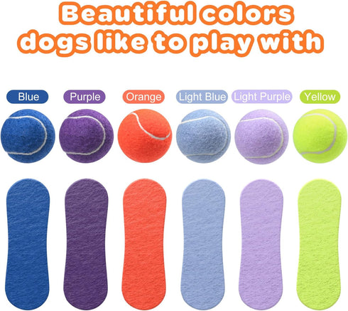 Pet Dog Playing Balls, 6 Pack Advanced Training Tennis Balls for Dogs, Good for Beginner Training, Polychrome Canned