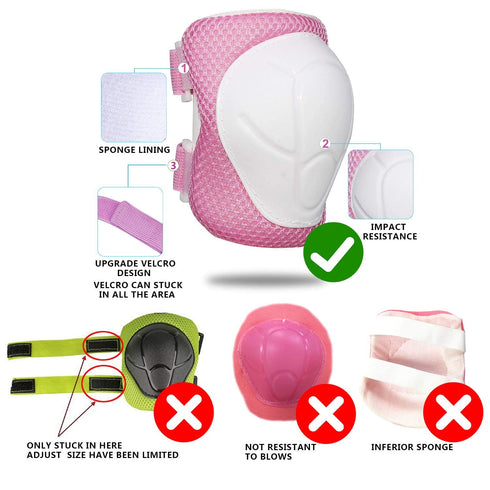 Knee Pads for Kids, Toddler Protective Gear Set with Elbow Pads and Wrist Guards, 3 in 1