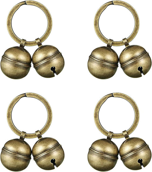 Dephnes 4 8 Dog Collar Bell Strings in Pieces Pet Bells for Collar Loud Brass Cat Bells for Collar with Key Rings