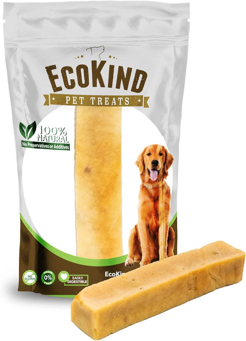 Premium Gold Peanut Butter Flavored Yak Chews by EcoKind Pet Treats | All Natural Himalayan Yak Cheese Dog Chew
