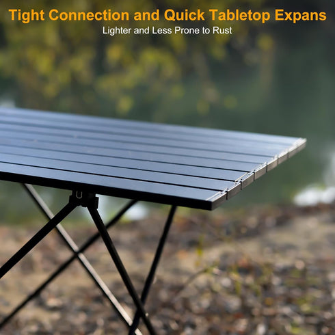 Foldable Camping Side Table, Ultralight Small Beach Aluminum, Portable Outdoor Table with Carry Bag and Storage