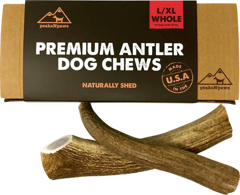 Premium All-Natural Grade A Elk Antlers for Dogs, No Additives, No Preservatives, Made in USA (Large/XL)