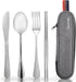 Quatish Travel Utensils with Case, Portable Silverware Set for Work, 304 Stainless Steel Cutlery Set