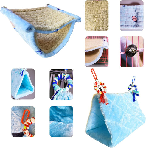 2Pcs Bird Bed for Cage, Hanging Hammock Snuggle Hut, Sleeping Tent Toy for Parakeets, Budgies, Cockatoos