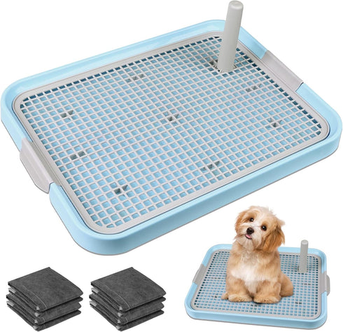 CUHIOY Dog Potty Tray Toilet 20"x14" - Indoor Pee Pad Holder with